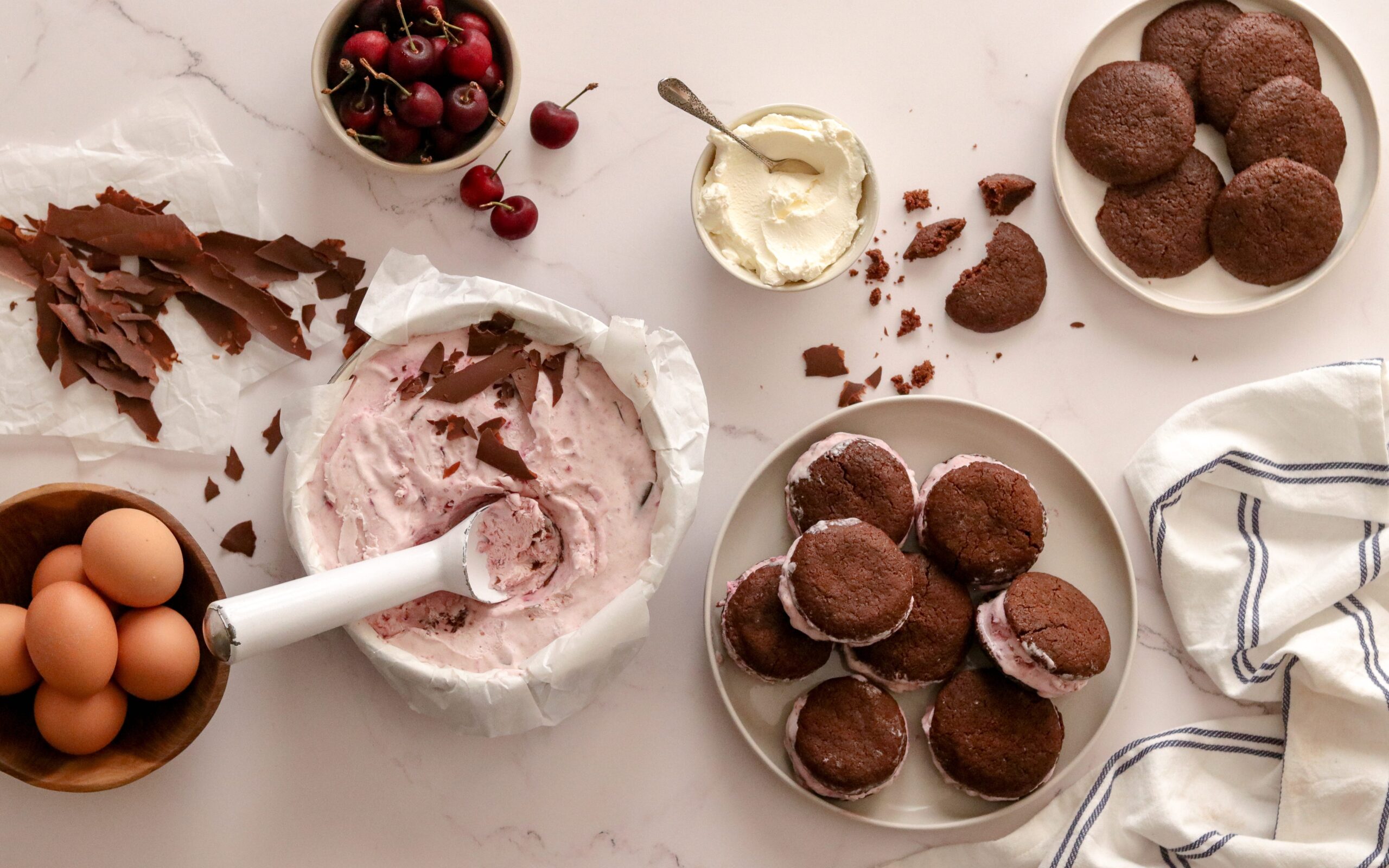 Roasted Cherry And Chocolate Ice Cream Sandwiches – Rediscover Dairy